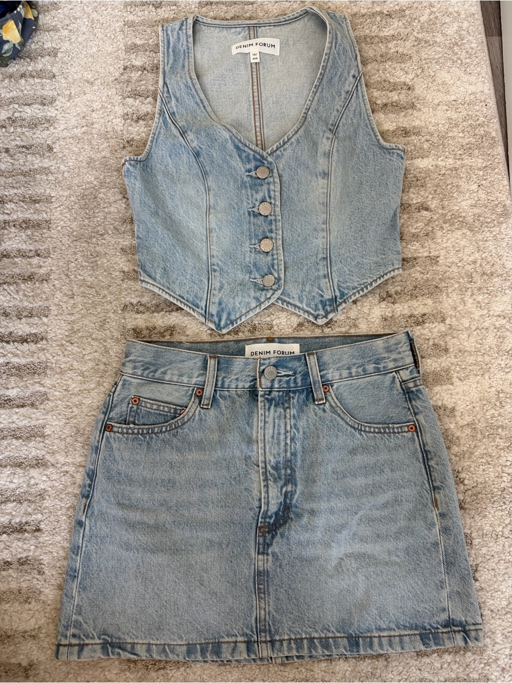 Denim Forum The 90s Mia Vest Top & The 90s Ricci Skirt